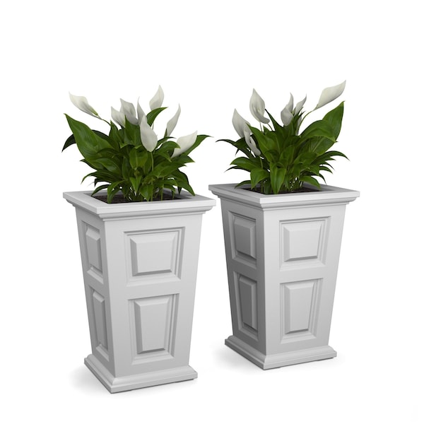 Wyndham 24in Tall Planter - White 2-Pack